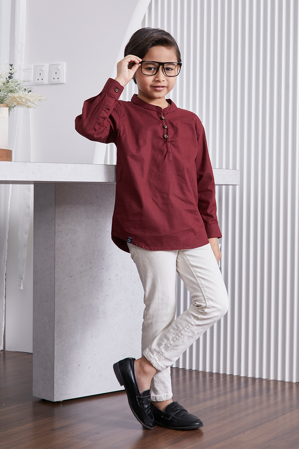 Kurta Fahd Kids - Maroon